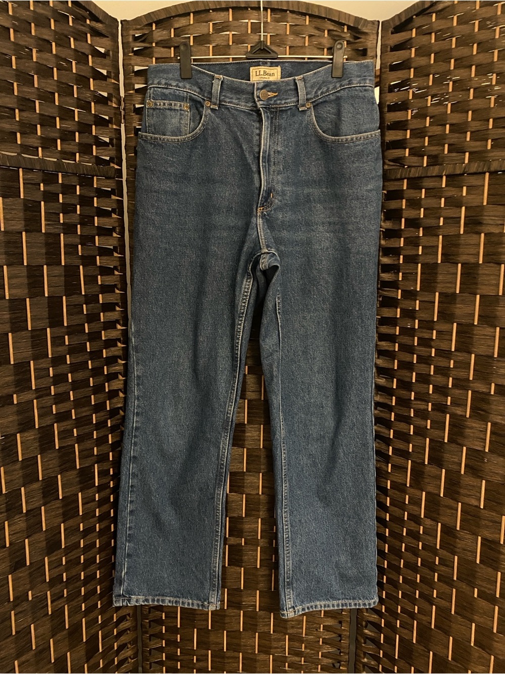 L.L. Bean Woman’s Straight-Leg Jeans Dark Blue Denim Original Fit 100% Cotton